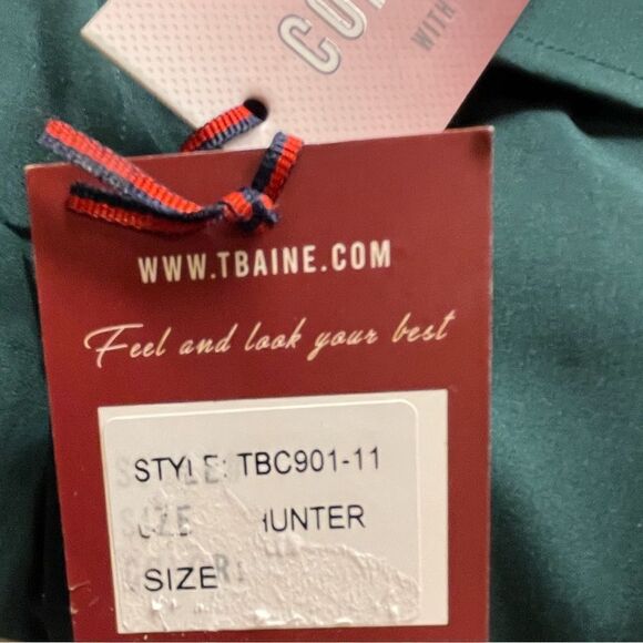 TOM BAINE Slim Fit Holiday Collection Button Down Dress Shirt Hunter Med NWT - Picture 13 of 16